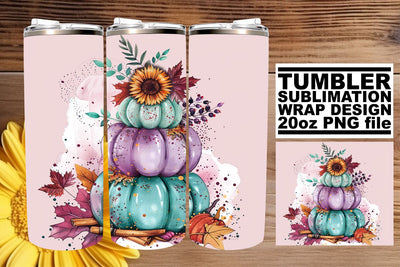 20oz Autumn Pumpkin Wrap Design Sublimation afrosvg 