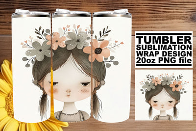 20oz Boho Children Tumbler Wraps - Sublimation Sublimation afrosvg 