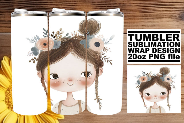 20oz Boho Kids Tumbler Wraps with Sublimation Designs Sublimation afrosvg 