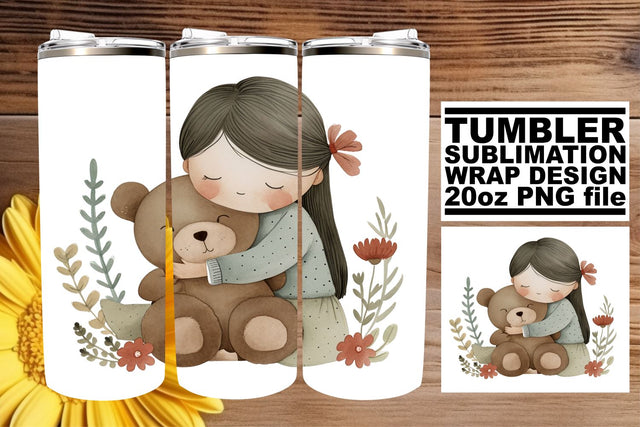 20oz Boho Kids Tumbler Wraps with Whimsical Designs Sublimation afrosvg 