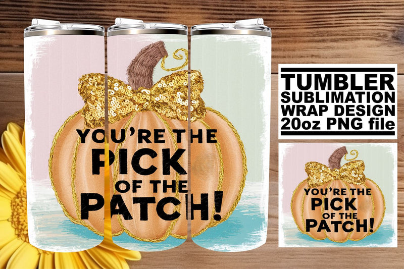 20oz Fall Pumpkin Tumbler Wrap Halloween Sublimation Design Sublimation afrosvg 