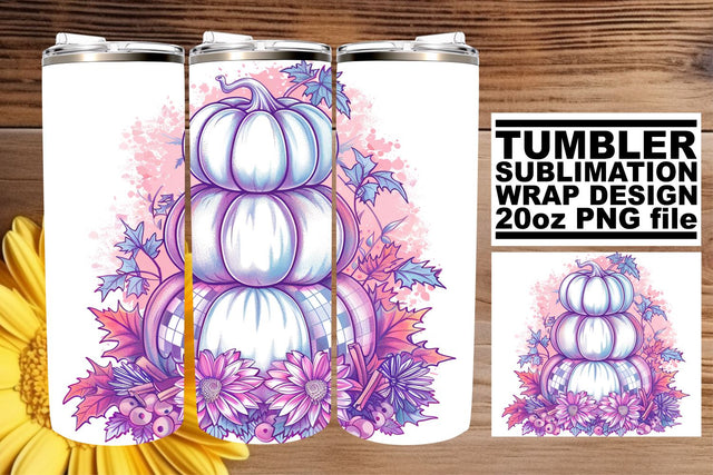 20oz Fall Pumpkin Tumbler Wrap Sublimation Sublimation afrosvg 