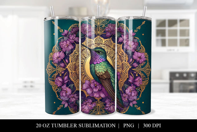 20oz Hummingbird Tumbler Sublimation Design Sublimation BijouBay 