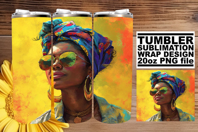 20oz Melanin Magic Tumbler Wrap Collection Sublimation afrosvg 