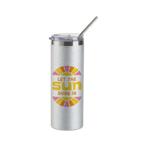 20oz Silver Glitter Stainless Steel Skinny Sublimation Tumblers | Craft Express 4 Pack Sublimation Blanks Physical Craft Express 