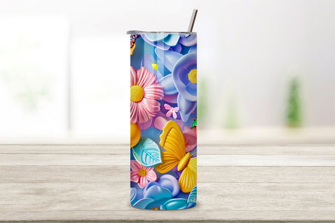 20oz Skinny Flower Tumbler Wrap | Seamless Tumbler Wrap Sublimation FloridPrintables 