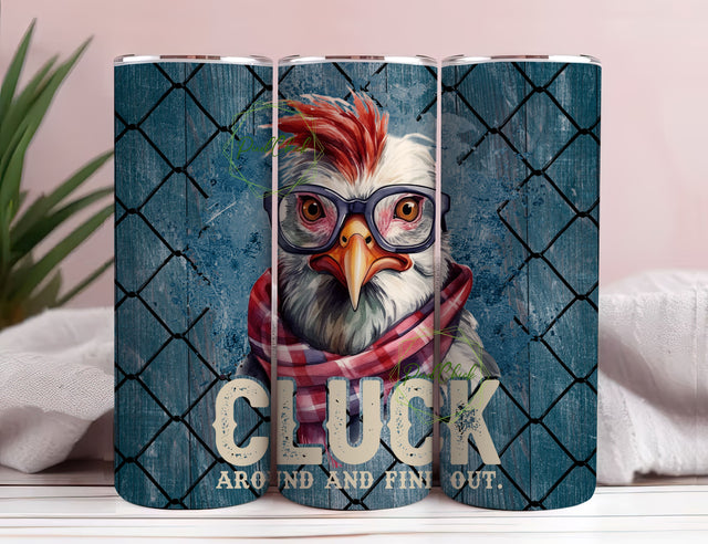 20oz Skinny, Rooster Sublimation Tumbler Design Wrap, png. Cluck around and find out Instant DIGITAL download Sublimation PixelChick 