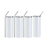 20oz Stainless Steel Skinny Sublimation Tumblers | Craft Express 4 Pack Sublimation Blanks