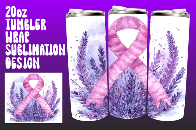 20oz Sublimation Wrap Pink Ribbon Sublimation afrosvg 