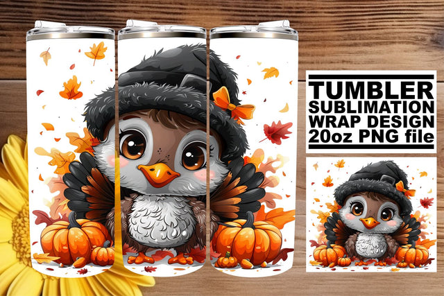 20oz Thanksgiving Turkey Tumbler Wrap - Sublimation Sublimation afrosvg 