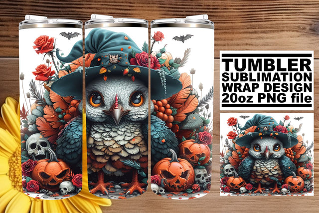 20oz Tumbler Wrap: Autumn Turkey Scene Sublimation Sublimation afrosvg 