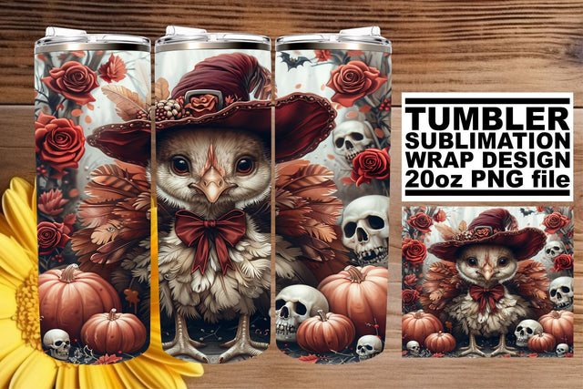 20oz Tumbler Wrap: Autumn Turkey Sublimation Sublimation afrosvg 