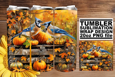 20oz Tumbler Wrap - Autumn Watercolor Design Sublimation afrosvg 