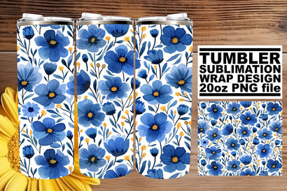 20oz Tumbler Wrap: Blossoming Floral Elegance Sublimation afrosvg 