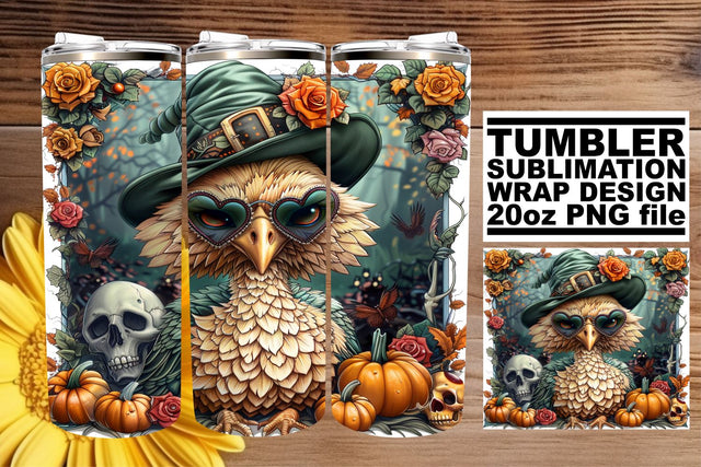 20oz Tumbler Wrap: Fall Design Turkey Sublimation Sublimation afrosvg 
