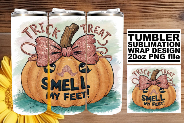 20oz Tumbler Wrap Fall Halloween Pumpkin Sublimation Design Sublimation afrosvg 
