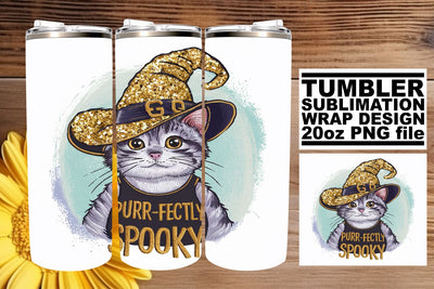 20oz Tumbler Wrap Fall Pumpkin Halloween Sublimation Design Sublimation afrosvg 