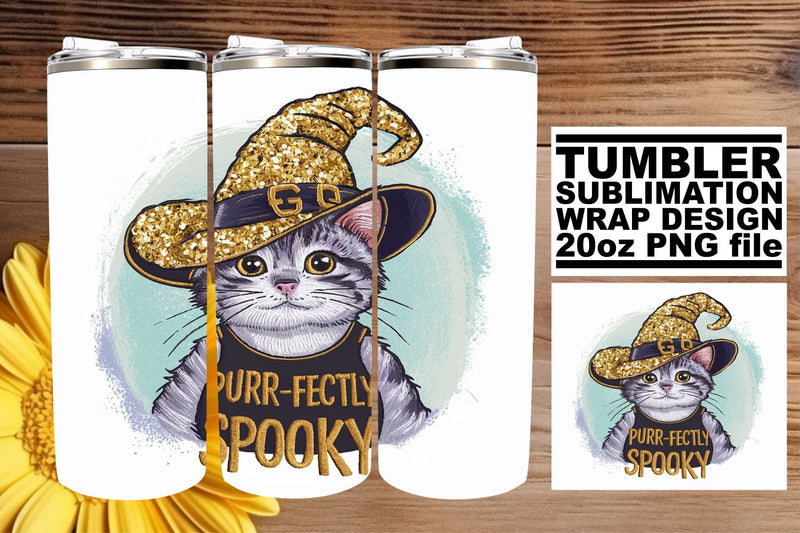 20oz Tumbler Wrap Fall Pumpkin Halloween Sublimation Design Sublimation afrosvg 