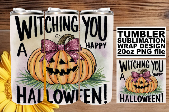 20oz Tumbler Wrap Fall Pumpkin Sublimation for Halloween Sublimation afrosvg 