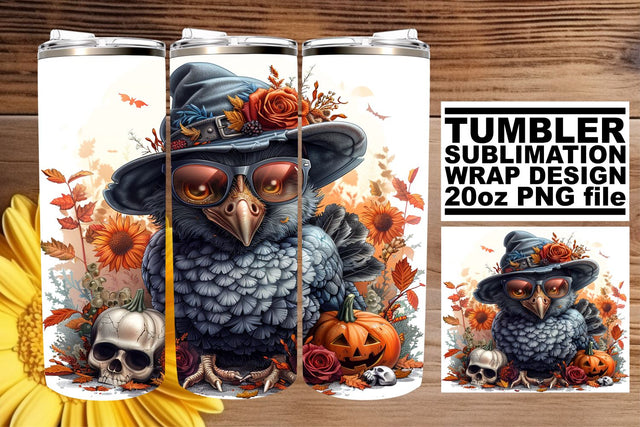 20oz Tumbler Wrap - Fall Turkey Sublimation Sublimation afrosvg 
