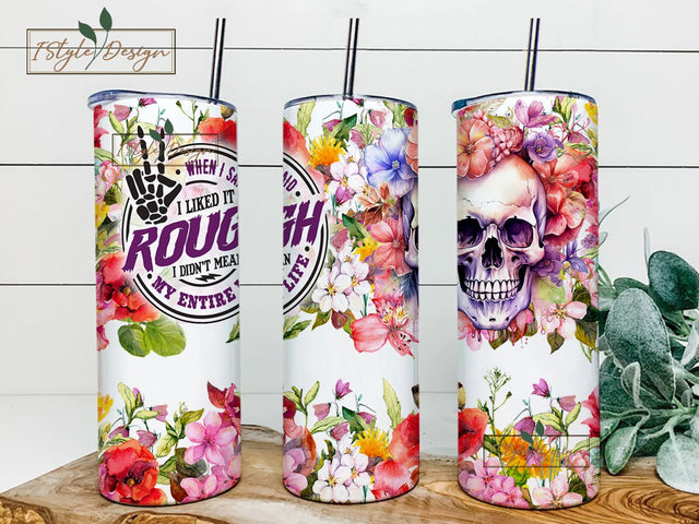 20Oz Tumbler Wrap Funny Florals Skull , Sublimation Design Templates, 20Oz Png Digital Download. Clip Art Download, 20Oz Tumbler With Handle Sublimation iStyleDesign 