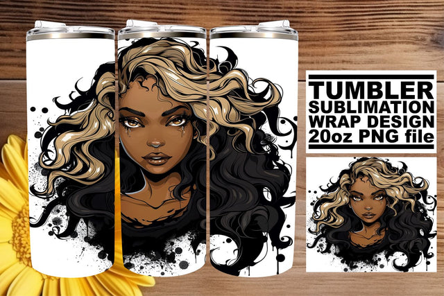 20oz Tumbler Wrap Gothic African American Halloween Sublimation afrosvg 