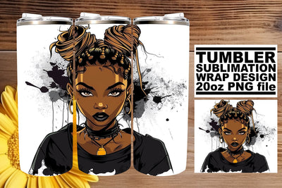 20oz Tumbler Wrap Gothic Halloween Watercolor Design Sublimation afrosvg 
