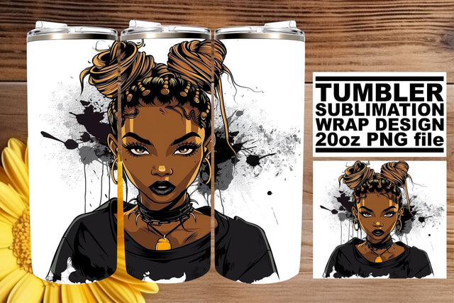 20oz Tumbler Wrap Gothic Halloween Watercolor Design Sublimation afrosvg 