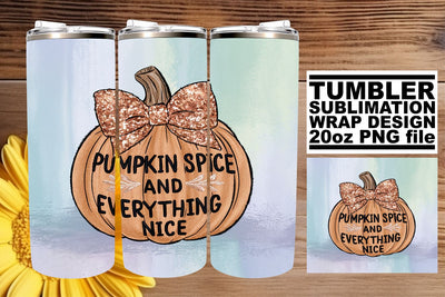 20oz Tumbler Wrap Pumpkin Halloween Fall Sublimation Art Sublimation afrosvg 
