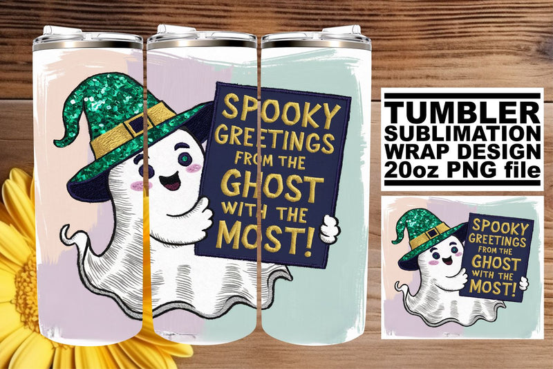 20oz Tumbler Wrap Pumpkin Halloween Sublimation Design Sublimation afrosvg 