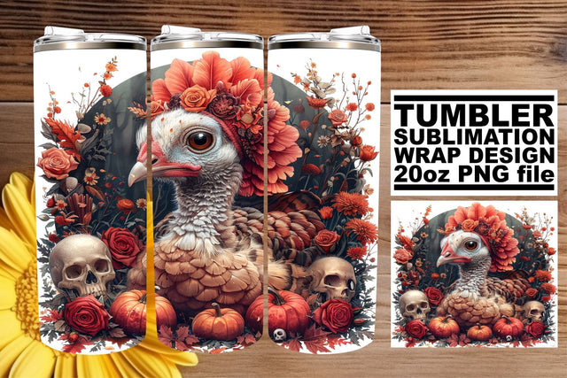20oz Tumbler Wrap: Thanksgiving Turkey Sublimation Sublimation afrosvg 