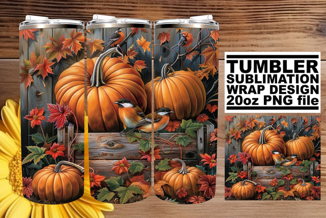 20oz Tumbler Wrap - Watercolor Fall Landscape Sublimation Sublimation afrosvg 