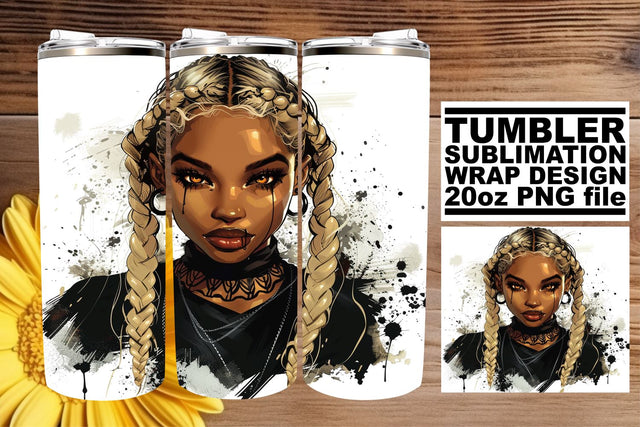 20oz Tumbler Wrap Watercolor Gothic Halloween Afro Sublimation afrosvg 
