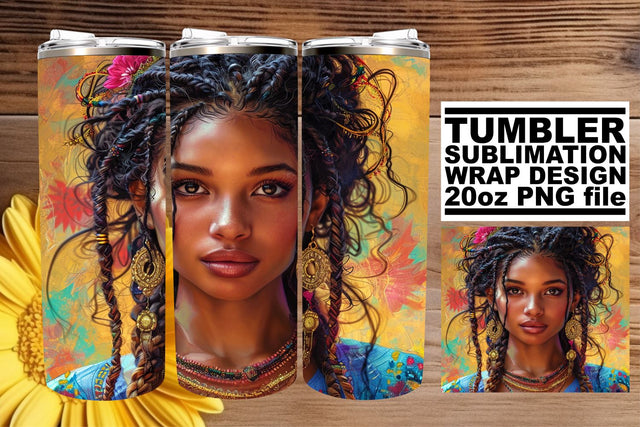 20oz Tumblers Celebrating African American Beauty Sublimation afrosvg 