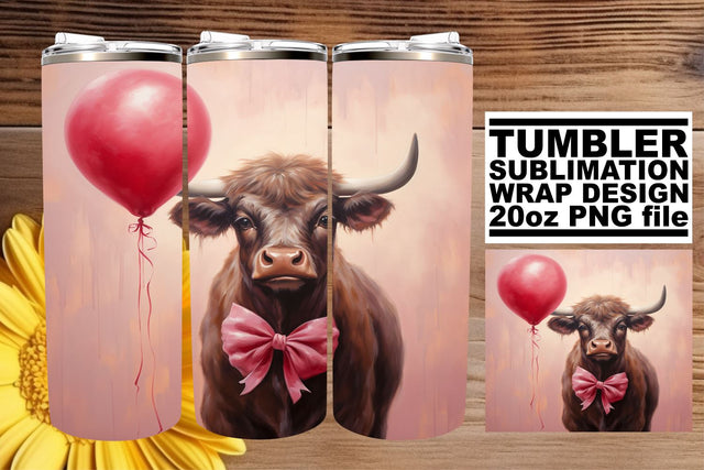 20oz Valentine's Tumbler Design - Watercolor Animals Sublimation afrosvg 
