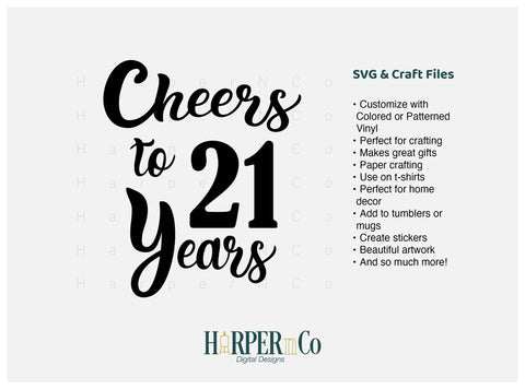 21 Year SVG PNG Cut EPS File SVG HarperNCo 