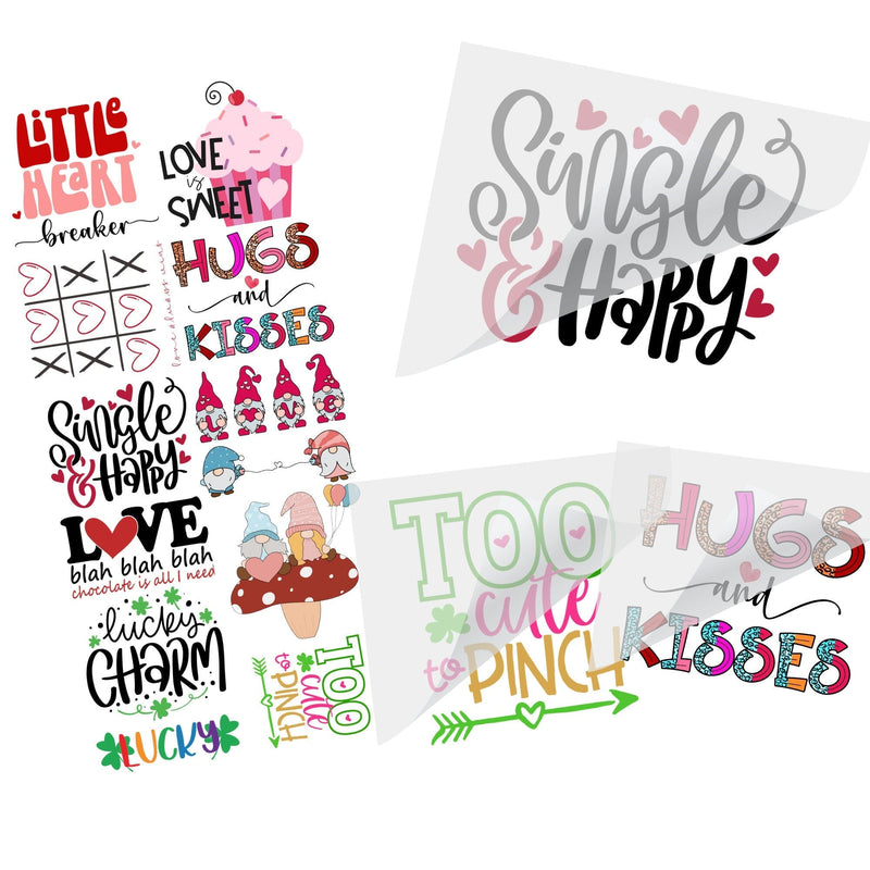 22x48 Valentines Day & St Patrick's Day Pre-Built Gang Sheet Physical So Fontsy T-Shirt Iron-On Transfer Shop 22x48