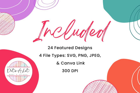 24 Winter Snowflakes SVG and Canva Frames SVG Dots-A-Lot 