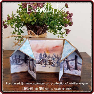 2434 Unique Shaped Folded Greeting Card *Multiple Machine Formats & PNG* SVG Designs by Rae 