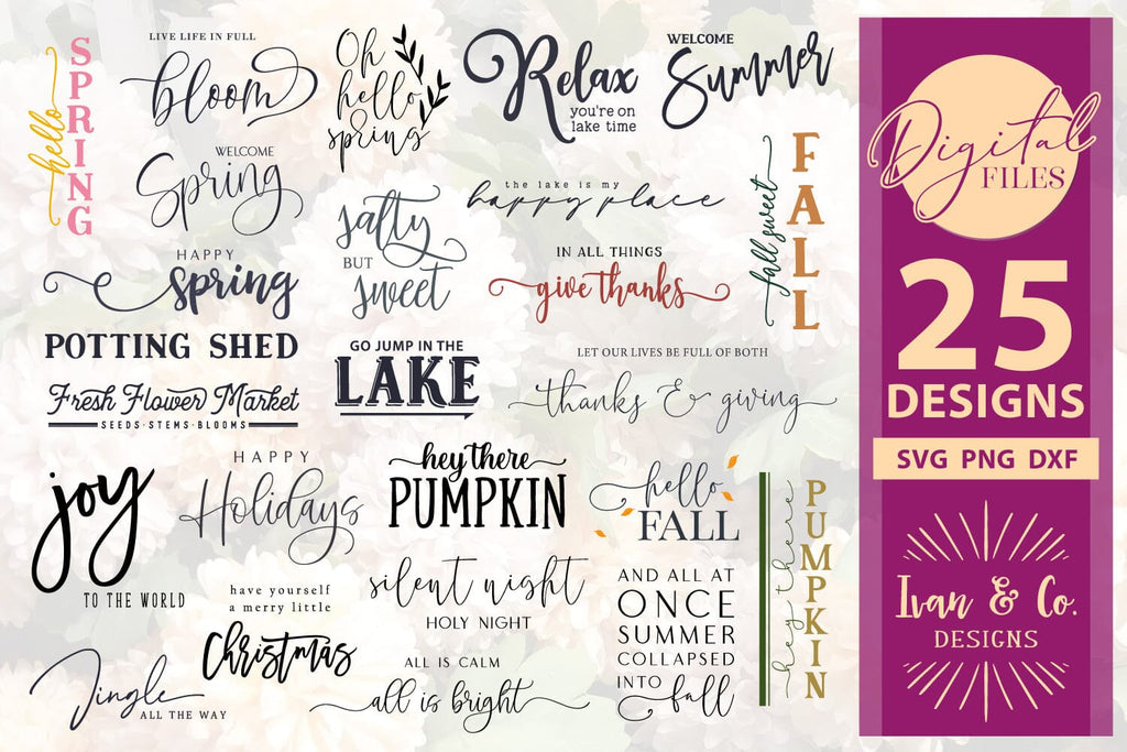 25 Four Seasons SVG Bundle, Spring Svg, Summer Svg, Fall Svg, Christmas ...