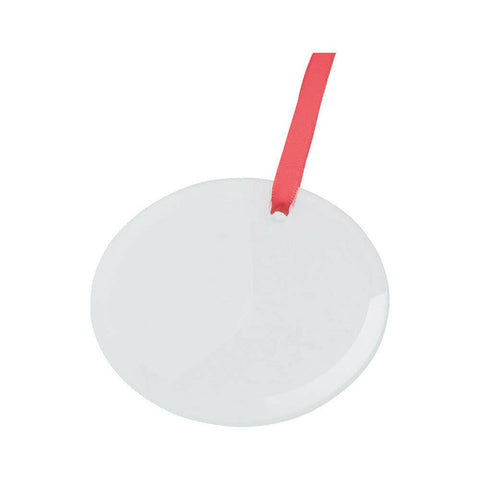 25 Pack 3 inch Circle Glass Ornaments | Sublimation Blanks with Ribbon Physical Craft Express 