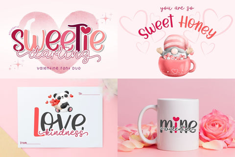 25 Romantic Heart Font Bundle Font AnningArts Design 