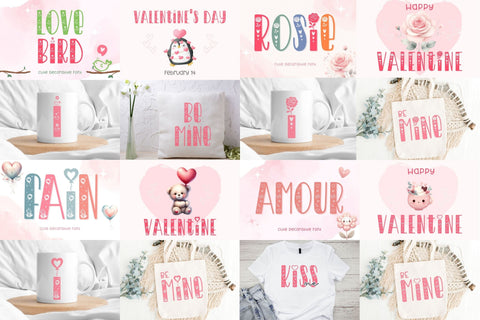 25 Romantic Heart Font Bundle Font AnningArts Design 