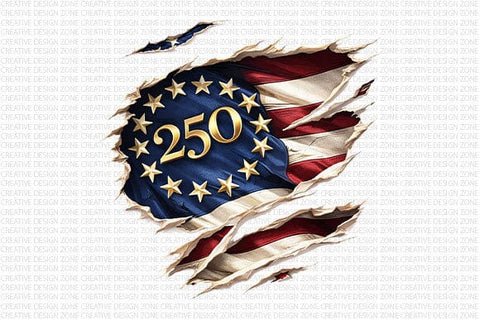 250 Anniversary Flag PNG | Patriotic American Heritage Shirt Design SVG BillahCrafts 