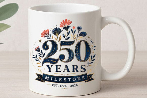 250 Years Anniversary PNG America 1776 2026 Patriotic Milestone Digital Download SVG BillahCrafts 