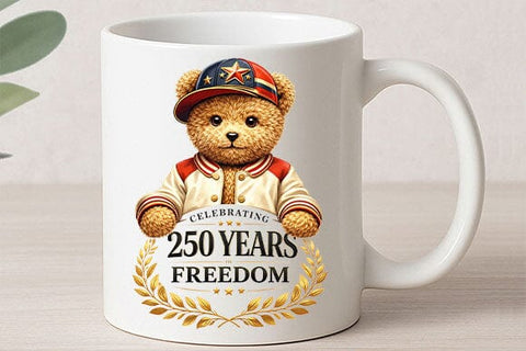 250 Years Freedom PNG Patriotic Teddy Bear Sublimation Design SVG BillahCrafts 