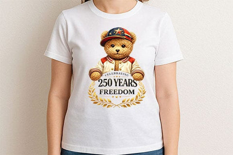 250 Years Freedom PNG Patriotic Teddy Bear Sublimation Design SVG BillahCrafts 