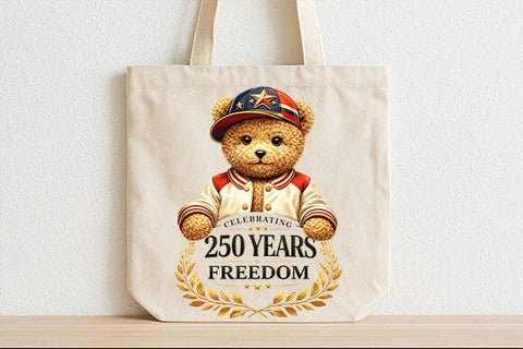 250 Years Freedom PNG Patriotic Teddy Bear Sublimation Design SVG BillahCrafts 