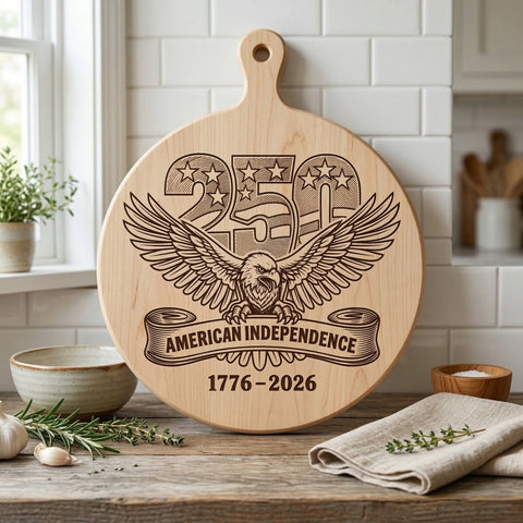 250 Years of American Independence Laser Engraving Design, 1776–2026 SVG, Patriotic Eagle Cutting Board Design, 4th of July Laser SVG, Dxf SVG HappyDesignStudio 