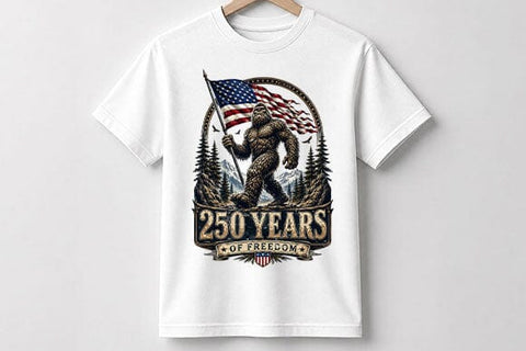 250 Years of Freedom Bigfoot PNG Patriotic American Flag Digital Download SVG BillahCrafts 